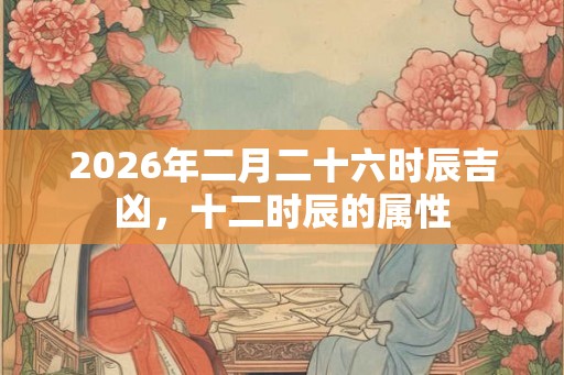 2026年二月二十六时辰吉凶,十二时辰的属性 2026年二月二十六时辰吉凶,十二时辰的属性