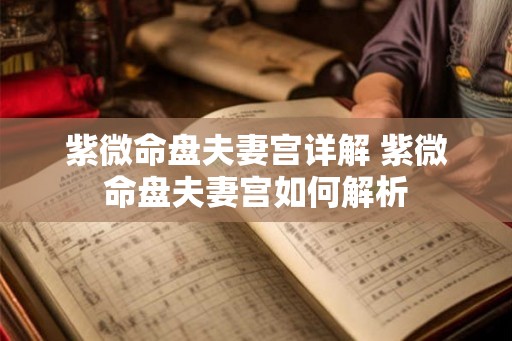 紫微命盘夫妻宫详解 紫微命盘夫妻宫如何解析