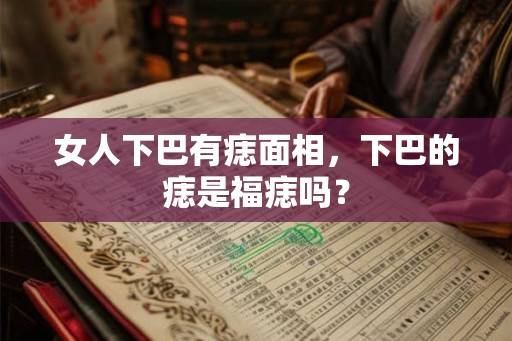 女人下巴有痣面相，下巴的痣是福痣吗？