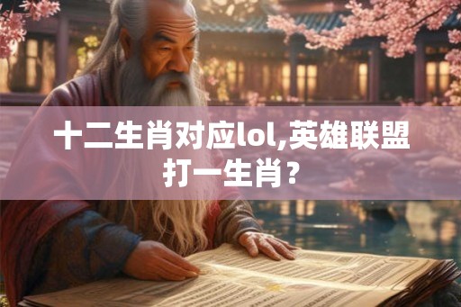 十二生肖对应lol,英雄联盟打一生肖？