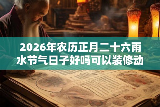 2026年农历正月二十六雨水节气日子好吗可以装修动土吗？