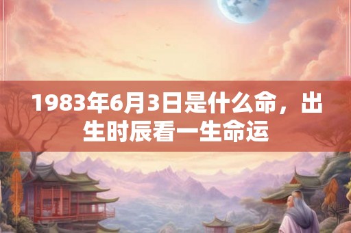 1983年6月3日是什么命,出生时辰看一生命运 1983年6月3日是什么命,出生时辰看一生命运