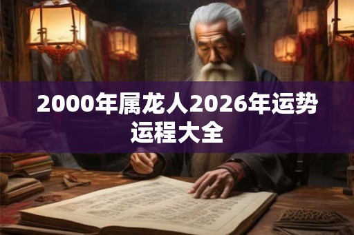 2000年属龙人2026年运势运程大全