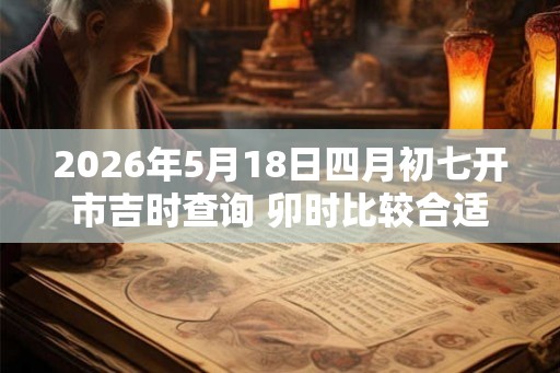 2026年5月18日四月初七开市吉时查询 卯时比较合适