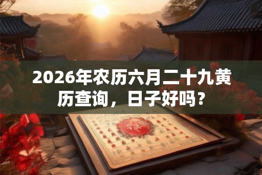 2026年农历六月二十九黄历查询，日子好吗？