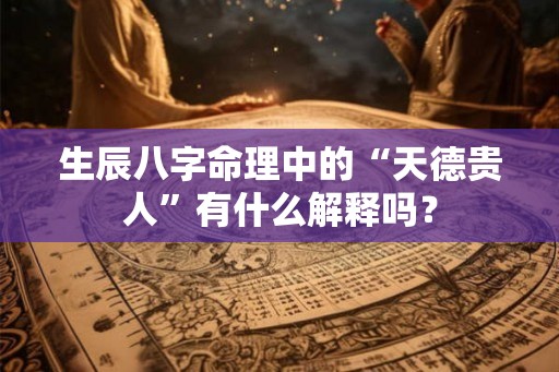 生辰八字命理中的“天德贵人”有什么解释吗？