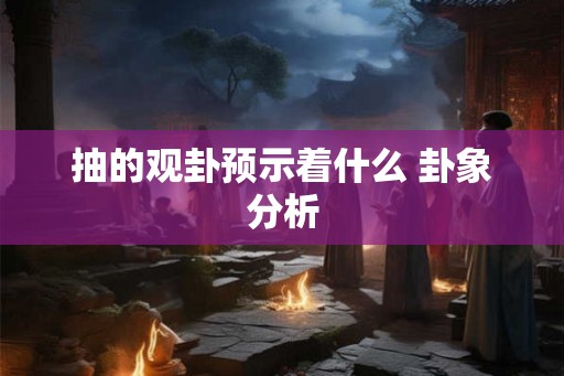 抽的观卦预示着什么 卦象分析