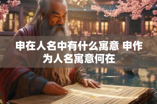 申在人名中有什么寓意 申作为人名寓意何在 申在人名中有什么寓意 申作为人名寓意何在