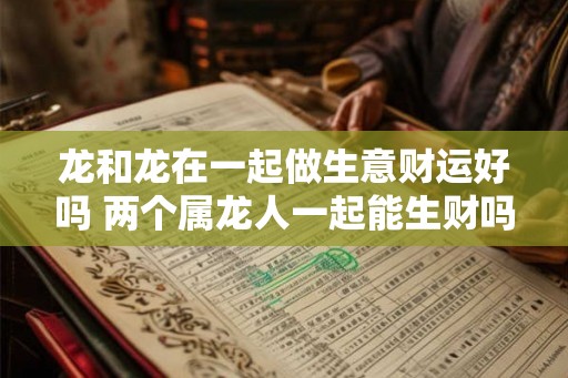 龙和龙在一起做生意财运好吗 两个属龙人一起能生财吗