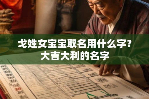 戈姓女宝宝取名用什么字？大吉大利的名字