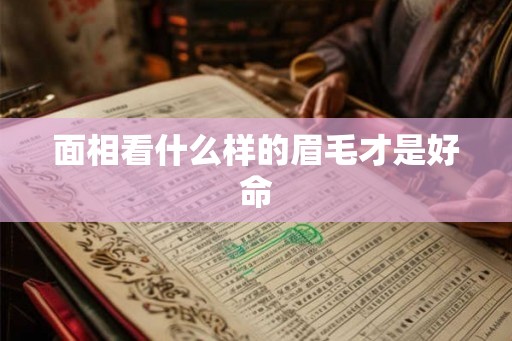 面相看什么样的眉毛才是好命