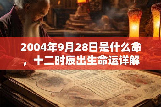 2004年9月28日是什么命,十二时辰出生命运详解 2004年9月28日是什么命,十二时辰出生命运详解