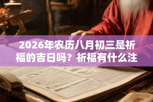 2026年农历八月初三是祈福的吉日吗？祈福有什么注意事项？