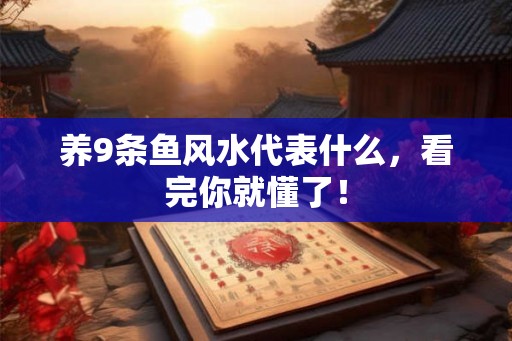 养9条鱼风水代表什么，看完你就懂了！