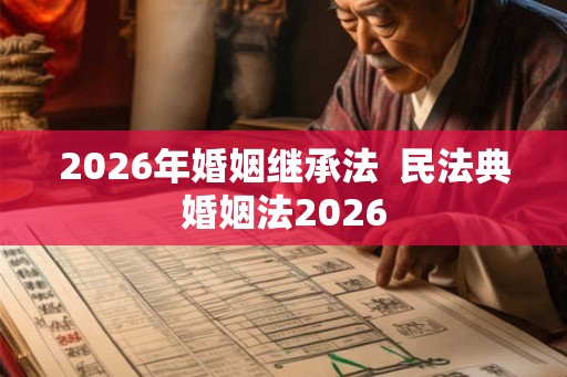 2026年婚姻继承法  民法典婚姻法2026