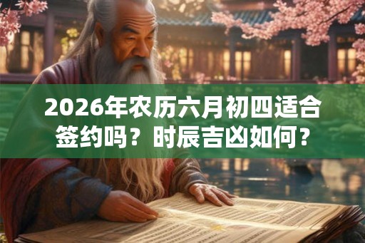 2026年农历六月初四适合签约吗?时辰吉凶如何? 2026年农历六月初四适合签约吗?时辰吉凶如何?