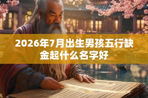 2026年7月出生男孩五行缺金起什么名字好