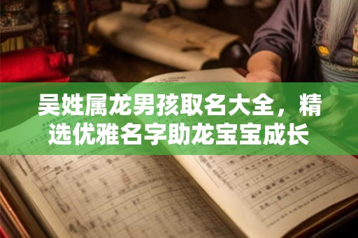 吴姓属龙男孩取名大全，精选优雅名字助龙宝宝成长