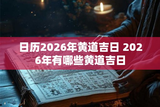 日历2026年黄道吉日 2026年有哪些黄道吉日