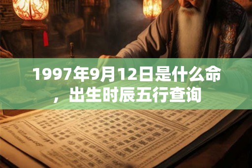 1997年9月12日是什么命，出生时辰五行查询