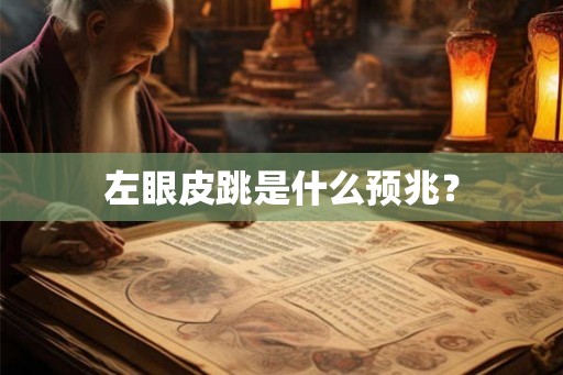 左眼皮跳是什么预兆？