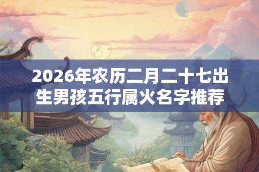 2026年农历二月二十七出生男孩五行属火名字推荐