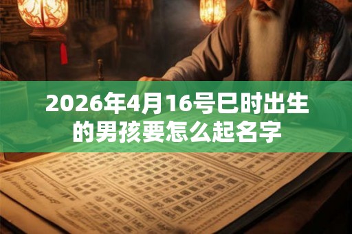 2026年4月16号巳时出生的男孩要怎么起名字
