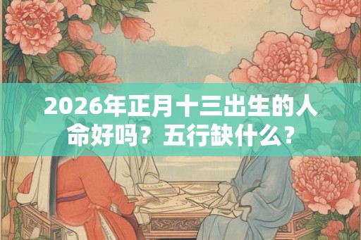 2026年正月十三出生的人命好吗？五行缺什么？