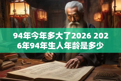 94年今年多大了2026 2026年94年生人年龄是多少