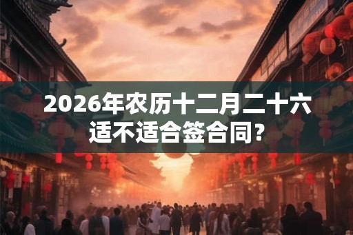 2026年农历十二月二十六适不适合签合同？