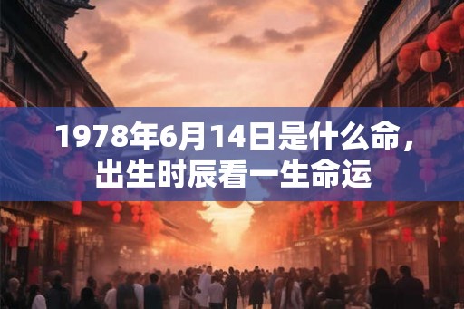 1978年6月14日是什么命，出生时辰看一生命运