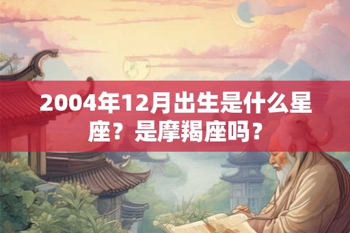 2004年12月出生是什么星座？是摩羯座吗？