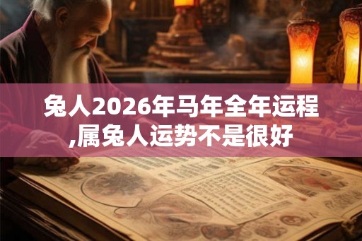 兔人2026年马年全年运程,属兔人运势不是很好