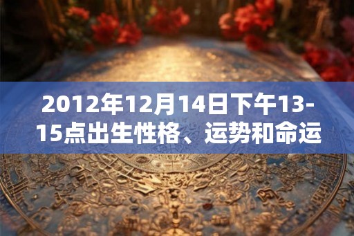 2012年12月14日下午13-15点出生性格、运势和命运