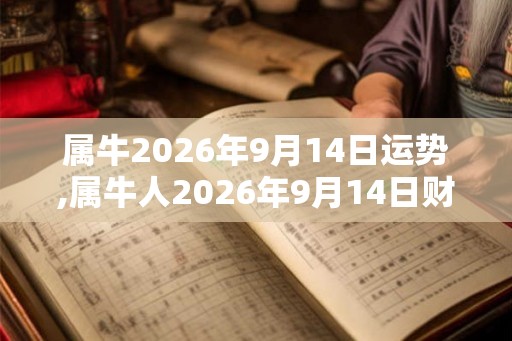 属牛2026年9月14日运势,属牛人2026年9月14日财运,生肖牛2026年9月14日运势