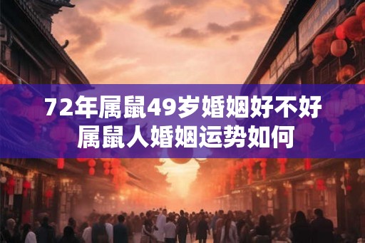 72年属鼠49岁婚姻好不好 属鼠人婚姻运势如何