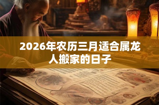2026年农历三月适合属龙人搬家的日子