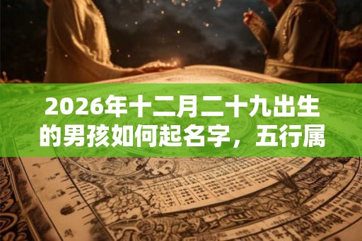 2026年十二月二十九出生的男孩如何起名字，五行属什么
