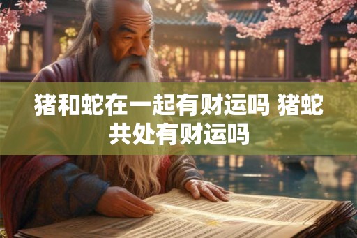 猪和蛇在一起有财运吗 猪蛇共处有财运吗