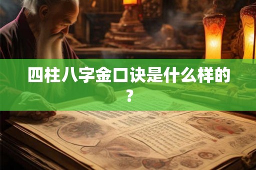 四柱八字金口诀是什么样的？