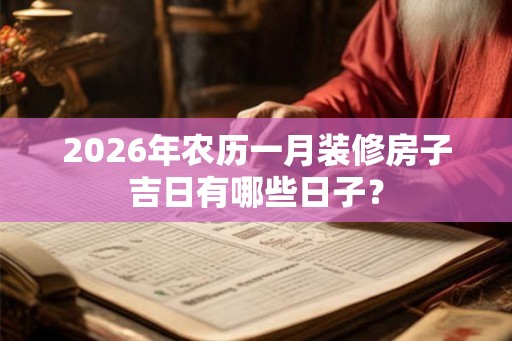 2026年农历一月装修房子吉日有哪些日子？