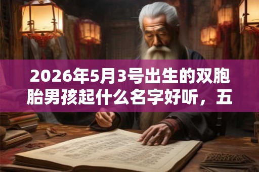 2026年5月3号出生的双胞胎男孩起什么名字好听，五行属什么