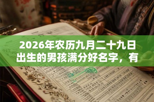 2026年农历九月二十九日出生的男孩满分好名字，有涵义的名字起名