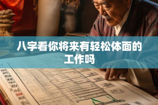 八字看你将来有轻松体面的工作吗