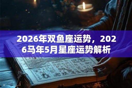 2026年双鱼座运势，2026马年5月星座运势解析