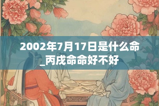 2002年7月17日是什么命_丙戌命命好不好