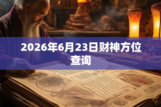 2026年6月23日财神方位查询