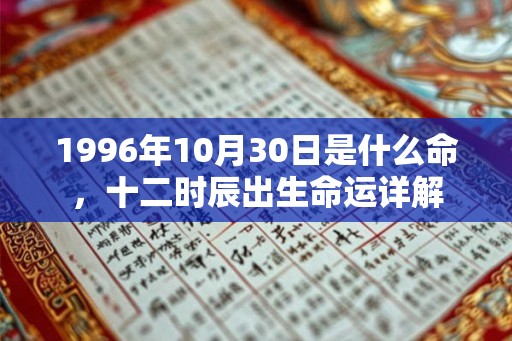 1996年10月30日是什么命，十二时辰出生命运详解