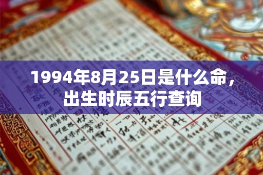 1994年8月25日是什么命，出生时辰五行查询