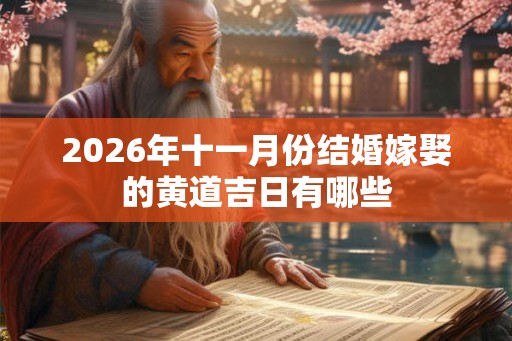2026年十一月份结婚嫁娶的黄道吉日有哪些